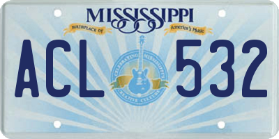 MS license plate ACL532