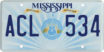 MS license plate ACL534