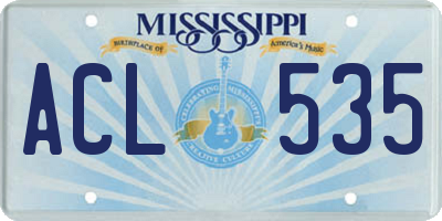 MS license plate ACL535