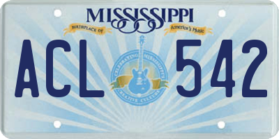 MS license plate ACL542