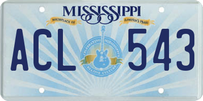MS license plate ACL543