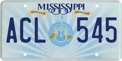 MS license plate ACL545