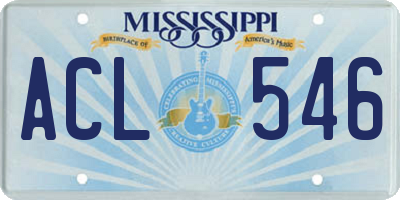MS license plate ACL546