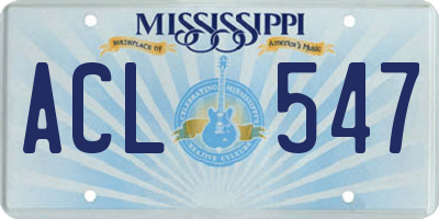MS license plate ACL547