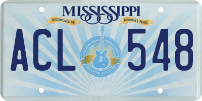 MS license plate ACL548