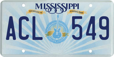 MS license plate ACL549