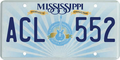 MS license plate ACL552