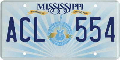 MS license plate ACL554