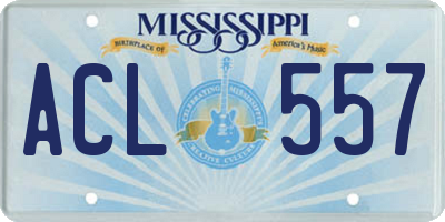MS license plate ACL557