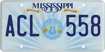 MS license plate ACL558