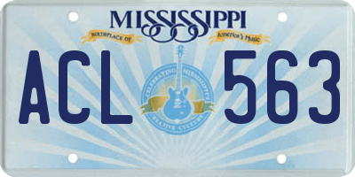 MS license plate ACL563