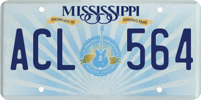 MS license plate ACL564