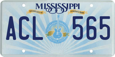 MS license plate ACL565