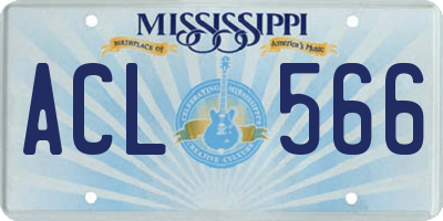 MS license plate ACL566