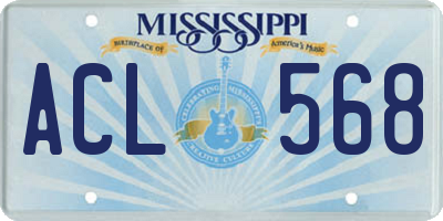 MS license plate ACL568