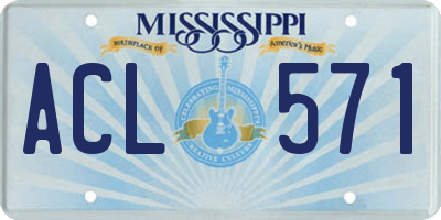 MS license plate ACL571