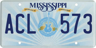 MS license plate ACL573