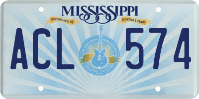 MS license plate ACL574