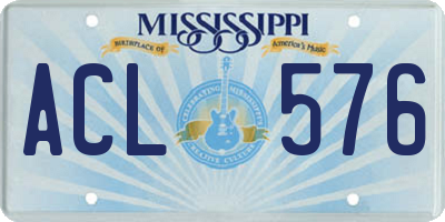 MS license plate ACL576