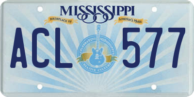 MS license plate ACL577