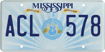 MS license plate ACL578