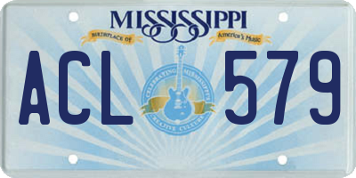 MS license plate ACL579
