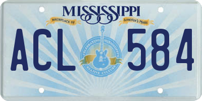 MS license plate ACL584