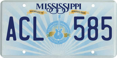 MS license plate ACL585