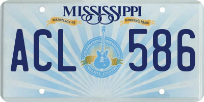 MS license plate ACL586