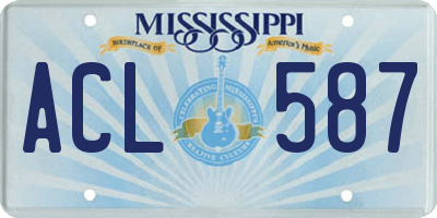 MS license plate ACL587