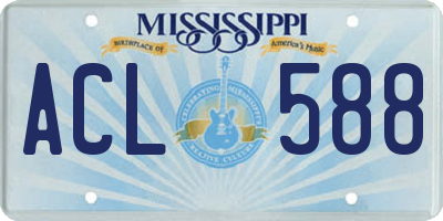 MS license plate ACL588
