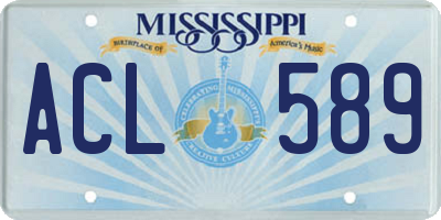 MS license plate ACL589