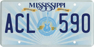 MS license plate ACL590