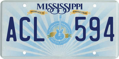 MS license plate ACL594