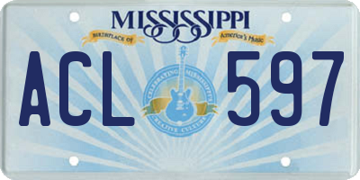 MS license plate ACL597