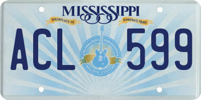 MS license plate ACL599