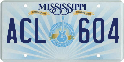 MS license plate ACL604