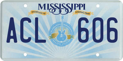MS license plate ACL606