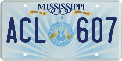 MS license plate ACL607