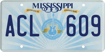 MS license plate ACL609