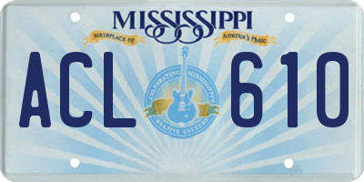 MS license plate ACL610
