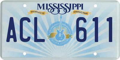 MS license plate ACL611