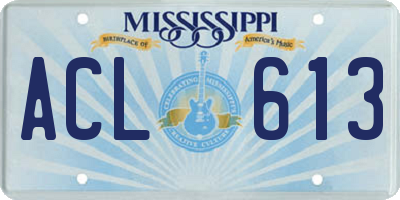 MS license plate ACL613
