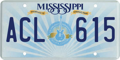 MS license plate ACL615