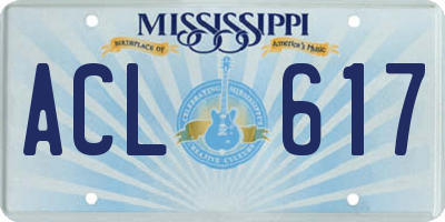 MS license plate ACL617