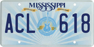 MS license plate ACL618