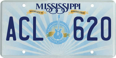 MS license plate ACL620