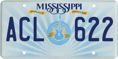 MS license plate ACL622