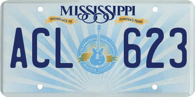 MS license plate ACL623