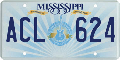 MS license plate ACL624